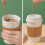 Wheat Straw Coffee Cup with Stirring Stick 12 oz 4