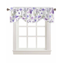 Cantonnière florale aquarelle violette pour cuisine, salle de bain, chambre