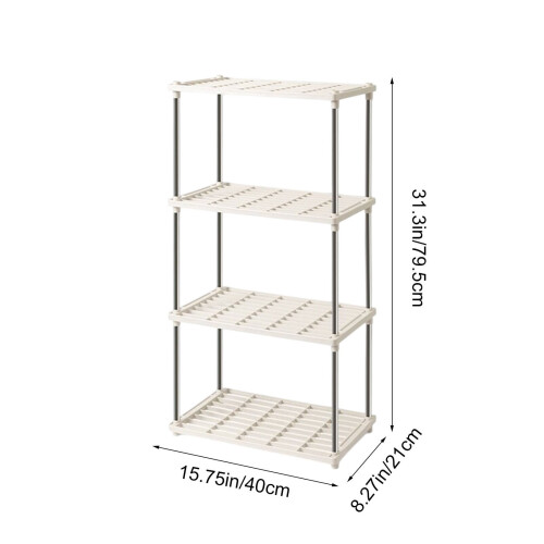 4-Tier Freestanding Storage Shelf Unit White Heavy-Duty 55 2