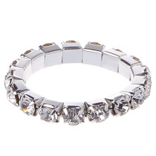 Wedding Ring Elastic Stretch Ring with Crystal Inlay