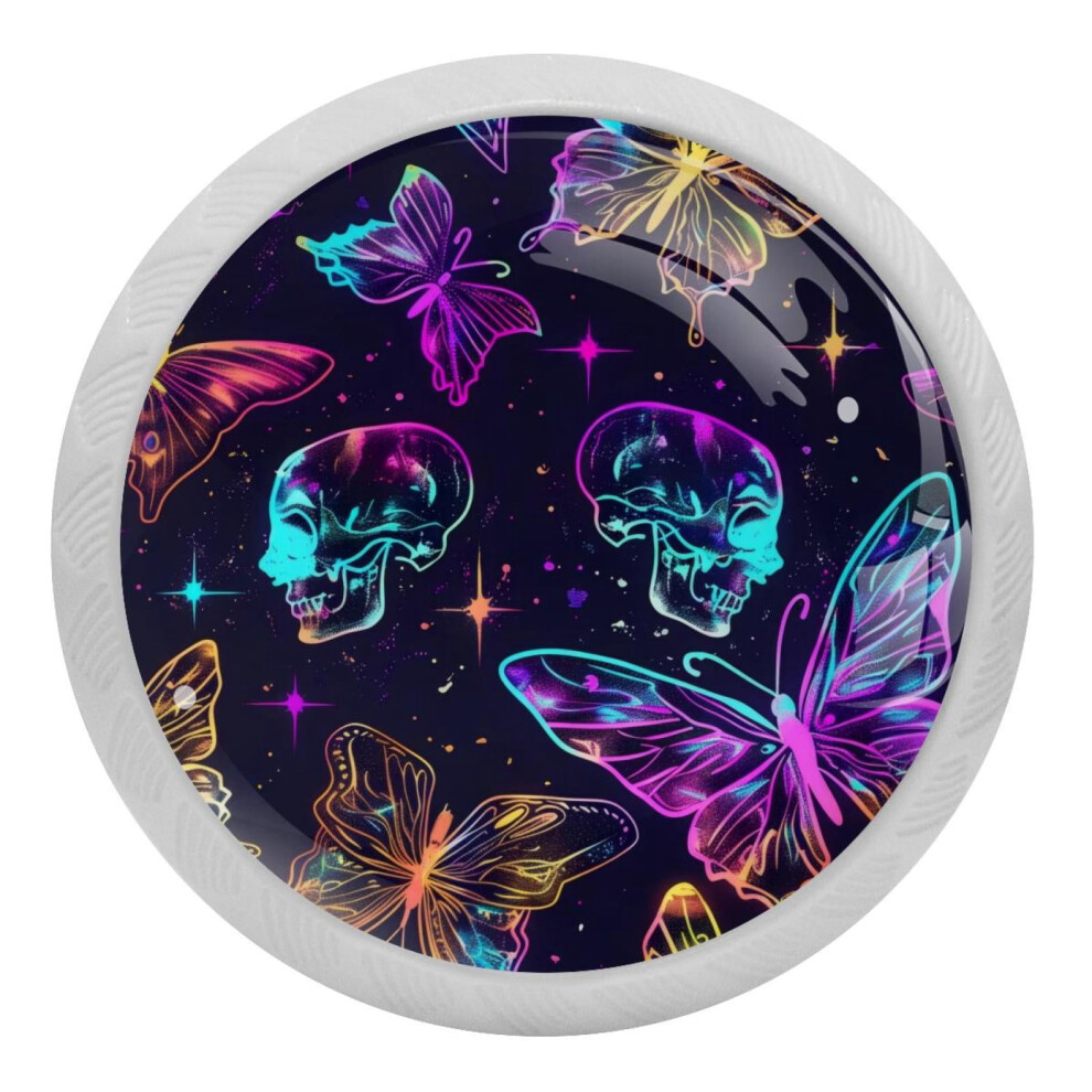 Crystal Glass Cabinet Knobs Butterfly Skull Star Pattern 4 9027700820920
