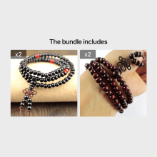 Sandalwood Prayer Bracelet Wooden Beads 108 Beads 6mm