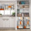 Kitchen Curtains Set Orange Grey Abstract 3-Piece 5