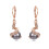 Gray Pearl Dangle Earrings Rose Gold Plated Leverback 1
