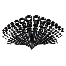 Ear Gauge Stretch Kit Acrylic Tapers Silicone Tunnels 50