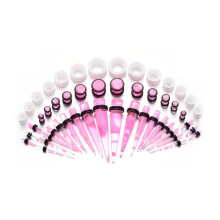 Ear Stretching Kit Acrylic Tapers and Plugs 50 Pieces