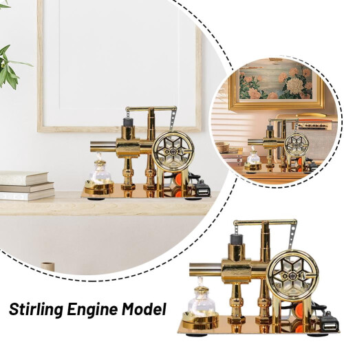Stirling Engine Kit Single Cylinder Steam Model with LED 2