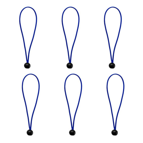 Ball Cord Heavy Duty Stretch Tie Loop Strap 6 inch Blue