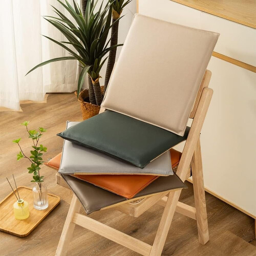 PU Leather Chair Pad Square Memory Foam Cushion 1 Piece 1
