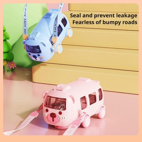 Kids Plastic Sippy Cup with Straw and Shoulder Strap 1