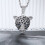 Leopard Pendant Necklace Blue Eyes Full Zircon 3