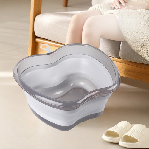 Collapsible Dish Basin with Drain Plug Gray S 1