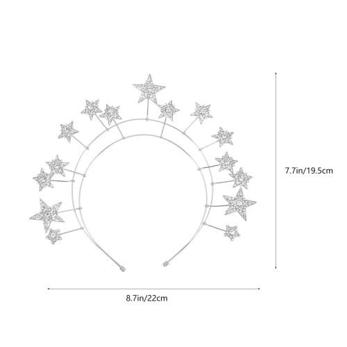Silver Star Tiara Crown for Weddings 1 Pack 1