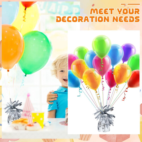 Metallic Balloon Holder Weights Silver 1