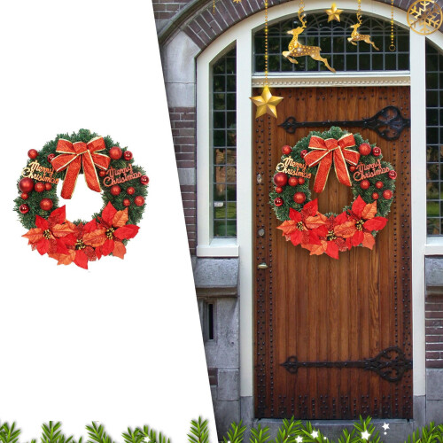 Artificial Christmas Wreath Green with White Lights Pine 1