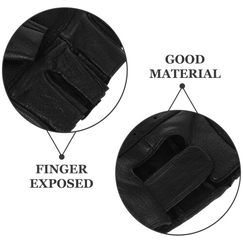 Cycling Gloves Grip Strength PU Leather 1 Pair 2