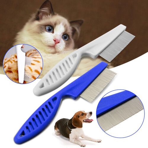 Flea Comb for Dogs and Cats Ergonomic Grip 2 pcs 2