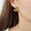 Heart Earlobe Earring Stainless Steel 1 Pair 2
