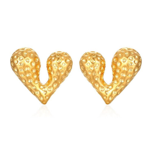 Heart Earlobe Earring Stainless Steel 1 Pair 2
