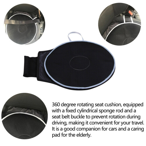 Car Seat Cushion Rotating 360 Degrees Black 2