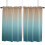 Curtains teal brown gradient small rod pocket half drapes 5