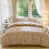 Gingham Duvet Cover Set Full Size Brown Plaid Bedding with 4