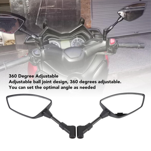 Motorcycle Mirror Convex Adjustable 360 Ball Joint M8/M10 1