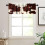 Cowhide Animal Kitchen Valance Vintage Brown White Print 2
