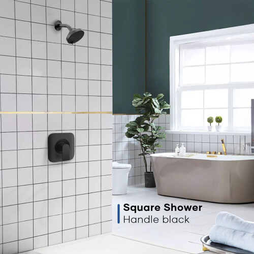Black Shower Handle Valve T2471BL Stainless Steel 1