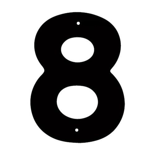 7 Inch Vintage Cast Iron House Number 8 Black 1