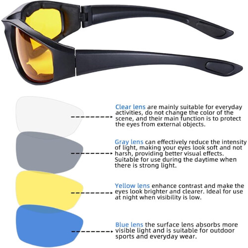 Motorcycle Glasses UV Protection 4-Pair 2