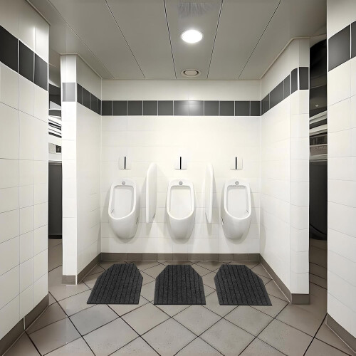 Striped Urinal Mats Non-Slip Water-Absorbent 5-Pack 16.73" 1