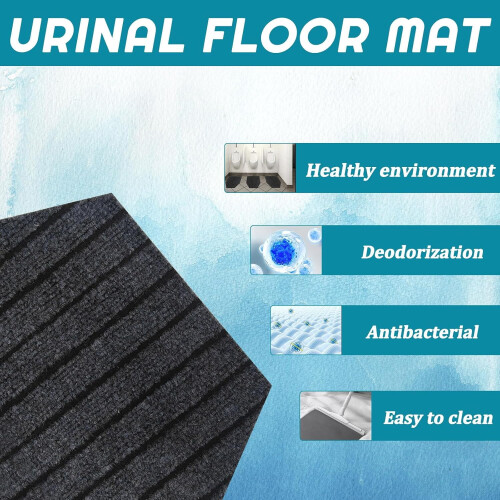 Striped Urinal Mats Non-Slip Water-Absorbent 5-Pack 16.73" 2