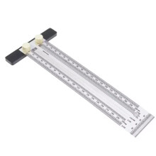 T-Type Steel Marking Gauge 200mm Ruler for Woodworking Scribing and Measuring