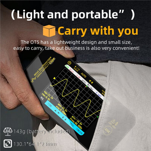BSIDE OT5 Handheld AUTO Digital Oscilloscope 50Mhz Sampling Rate 200MSa/S Analog Bandwidth for Electronic Repair Tools 2