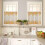Lemon Yellow Botanical Kitchen Curtains Set with Valance 24 4