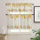 Botanical Kitchen Curtains Grey Yellow Farmhouse Tier 2
