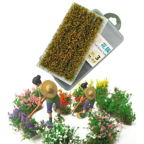 Green Bushy Tufts Terrain Kit for Train Scenery 4 pcs 1