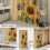 Κουρτίνα μπάνιου Sunflower Bee από λινό, αδιάβροχη 80x100 εκ. 4