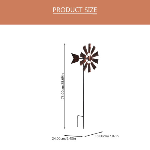 Wind Metal Garden Windmill Stake Spinners 1 Pack 1