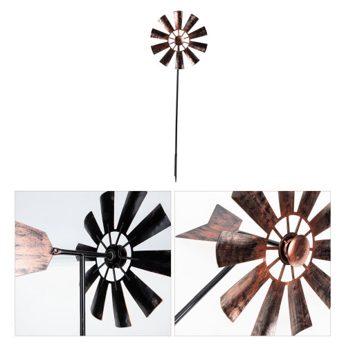Wind Metal Garden Windmill Stake Spinners 1 Pack 2