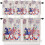 Σετ κουρτινών κουζίνας Blue Gnomes 4th of July Rustic Floral 2