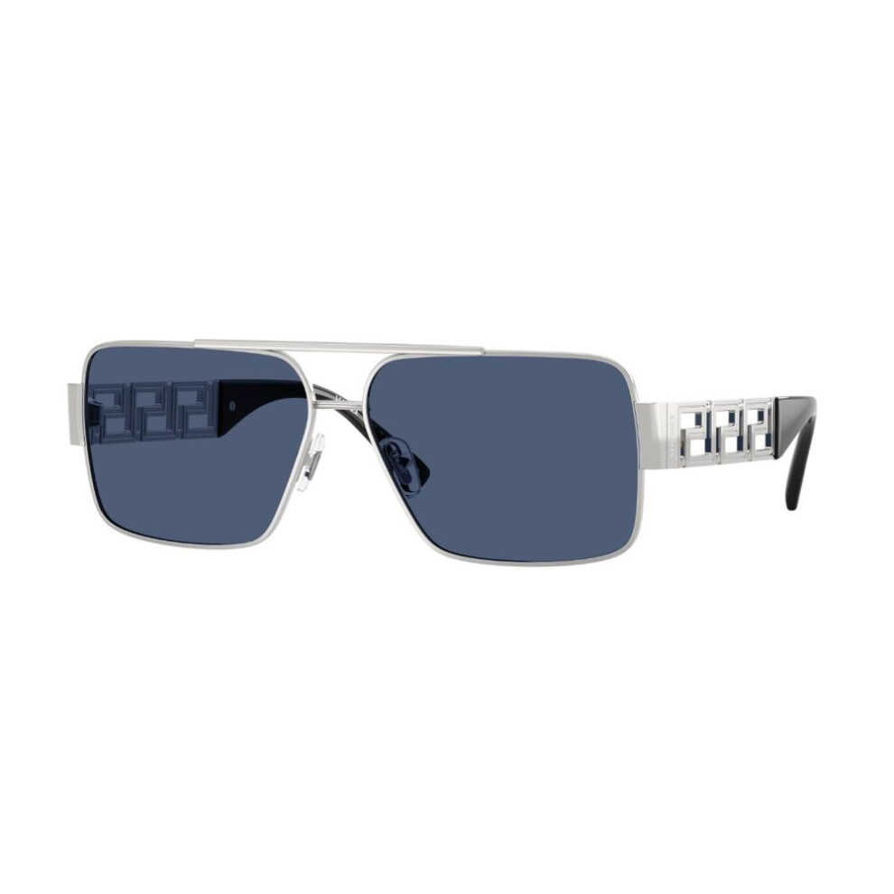 Versace Silver/Blue Ve2290 100180 Man Sunglasses Metal Squared Normal - Image 4