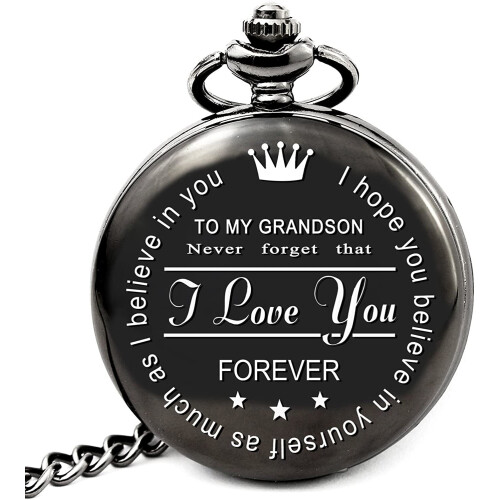 Engraved Pocket Watch Gift for Grandson 1 Piece