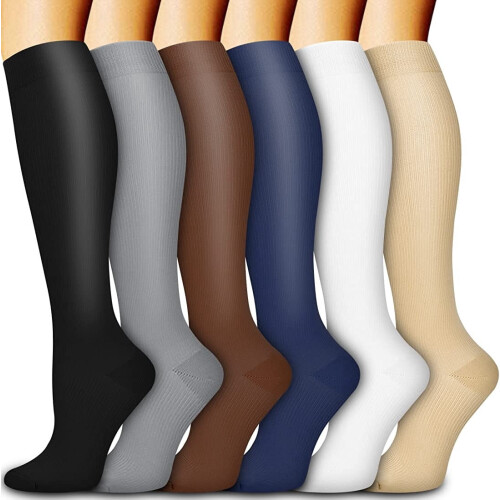 Κάλτσες συμπίεσης Unisex μέχρι το γόνατο6 ζευγάρια8-15mmHg