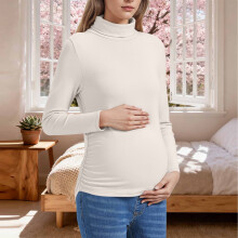 Umstandsoberteil aus Samtfleece für Damen, einfarbig, langärmelig