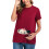 Maternity Top Solid Color Short Sleeve Casual 1