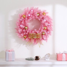 Pink Christmas Wreath Plastic 15.7 inch