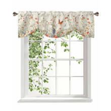 Cantonnière florale champêtre à papillons, passe-tringle, 107 x 46 cm