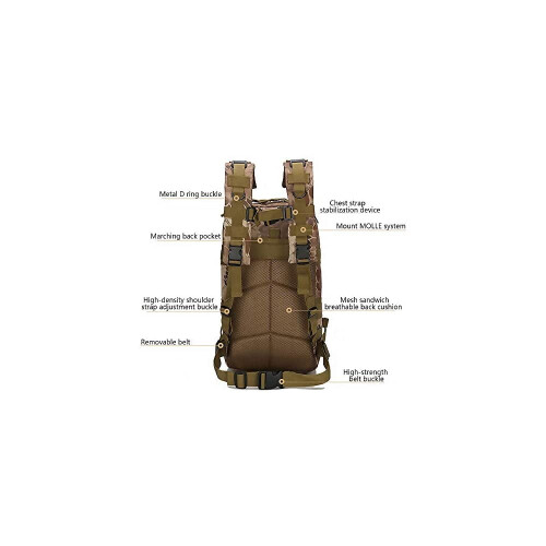 Tactical Backpack Light Camo 30L Durable Hiking Camping 2